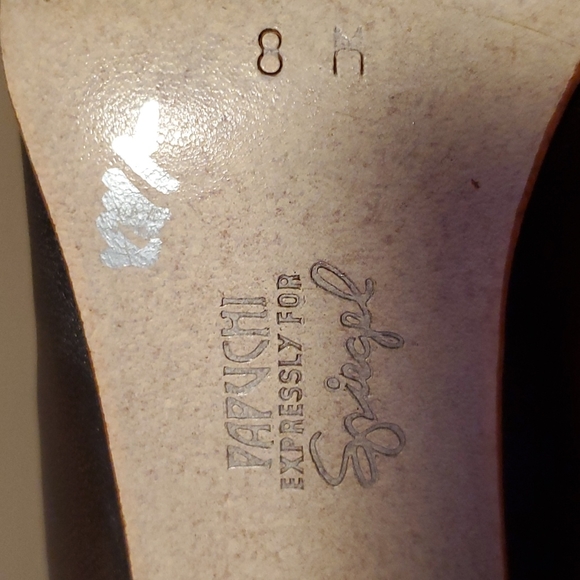 Brown leather stacked heel boots size7.5 - Picture 6 of 6